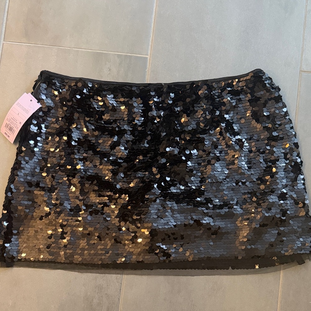 Wild Fable Black Sequin Mini Skirt